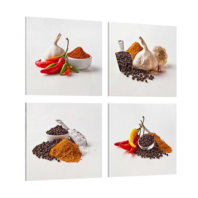 Spices canvas Chili garlic and spices - Sets