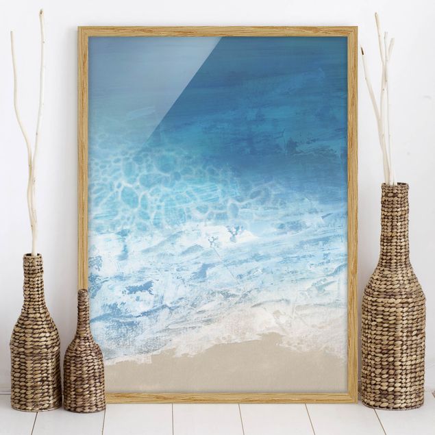 Framed beach wall art Tides In Color I