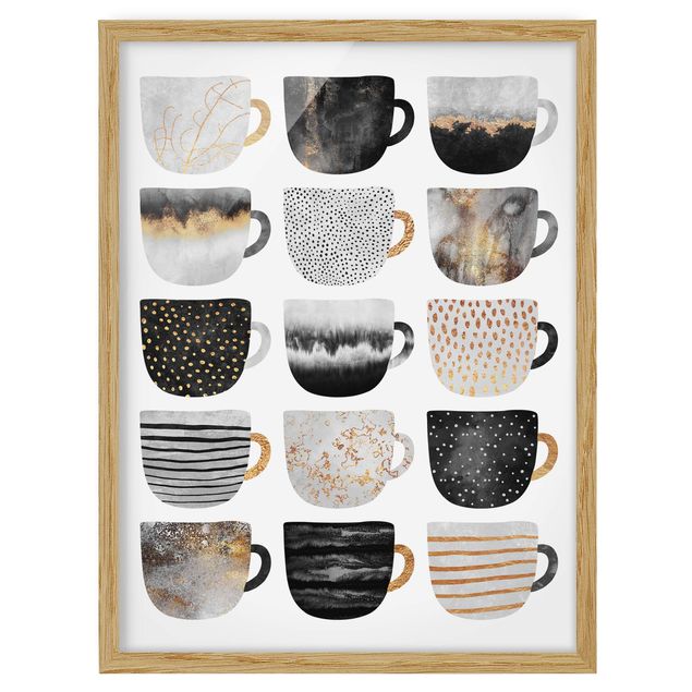 Framed prints black and white Golden Mugs Black White