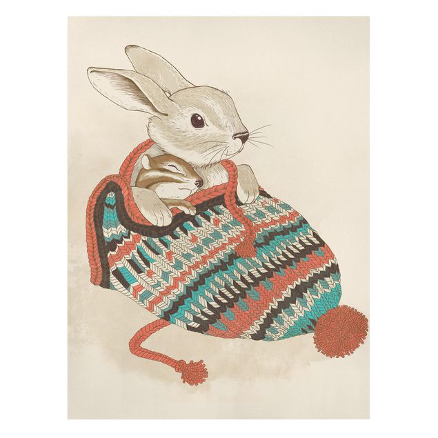 Prints animals Illustration Cuddly Santander Rabbit In Hat