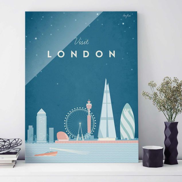 Glass prints London Travel Poster - London