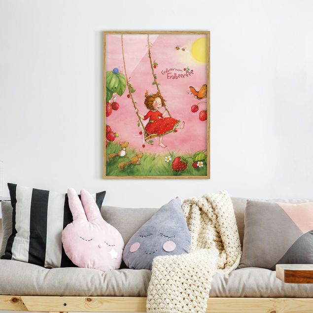 Nursery wall art Little Strawberry Strawberry Fairy - Tree Swing