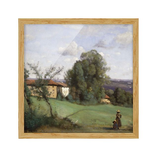 Art prints Jean-Baptiste Camille Corot - A Farm in Dardagny