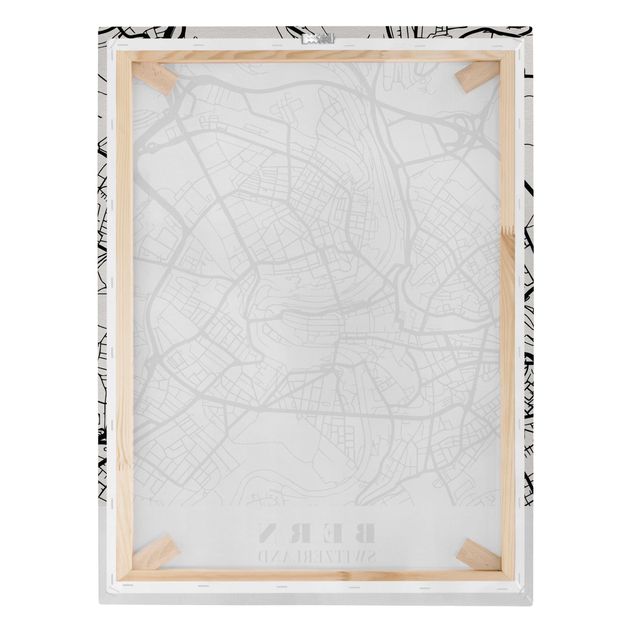 Canvas prints Bern City Map - Classical