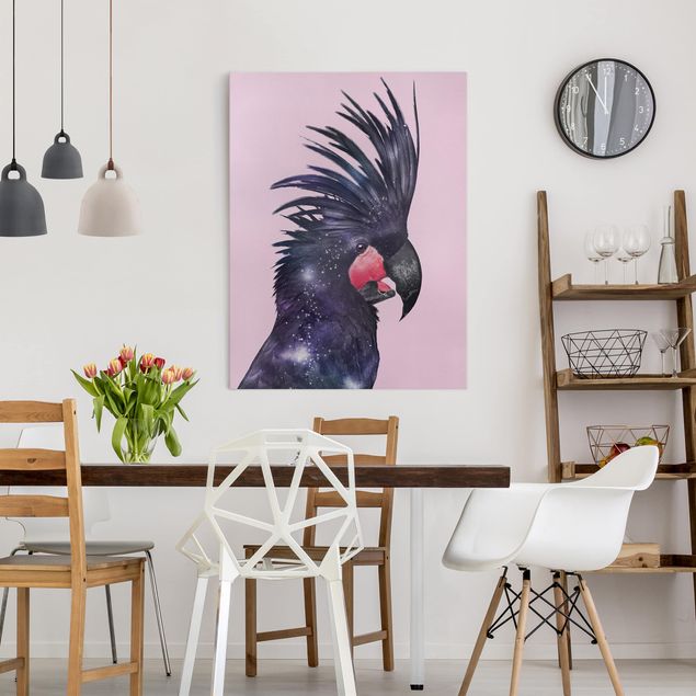 Canvas prints birds Cockatoo With Galaxy