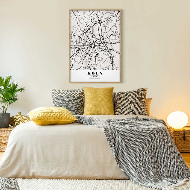 Framed world map Cologne City Map - Classic