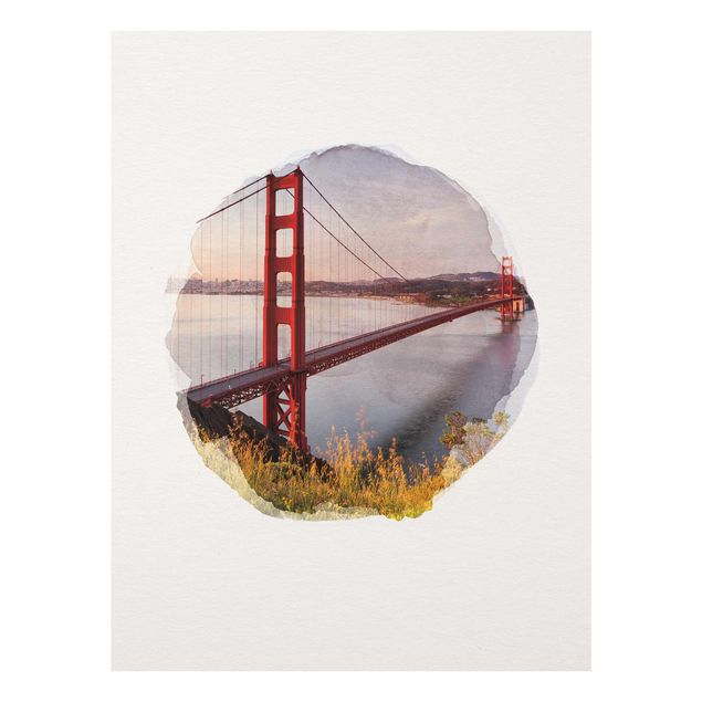 Architectural prints WaterColours - Golden Gate Bridge In San Francisco