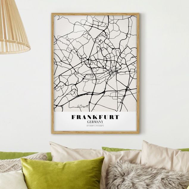 Printable world map Frankfurt City City Map - Classical