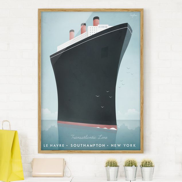 Framed beach prints Travel Poster - Cruise Ship