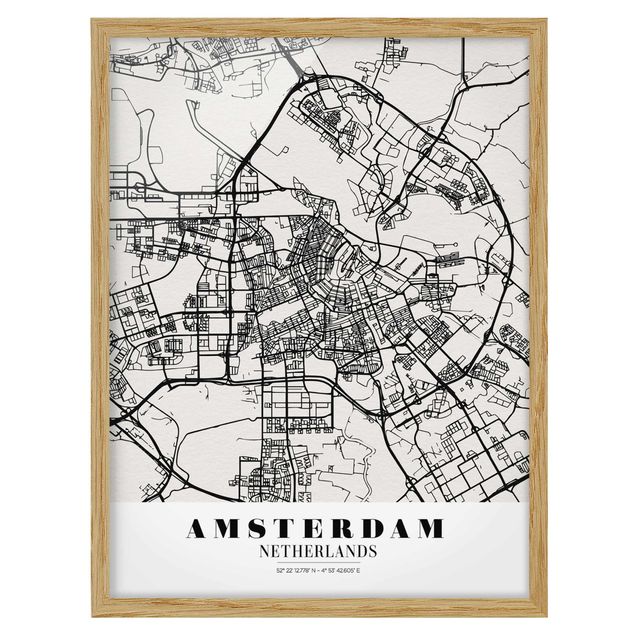 Prints quotes Amsterdam City Map - Classic