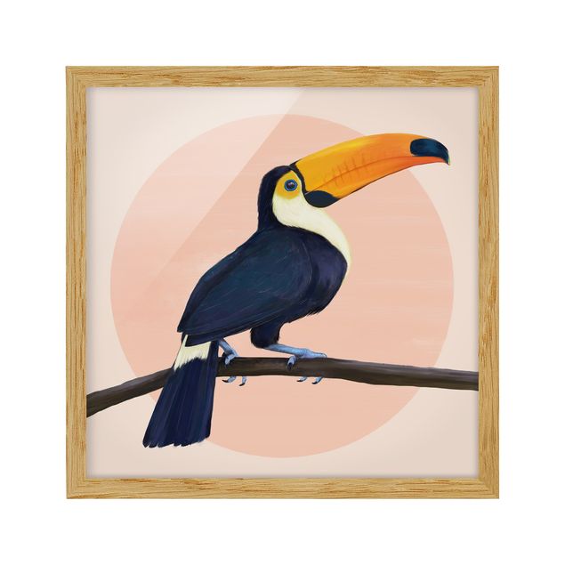 Modern art prints Illustration Bird Toucan Painting Pastel