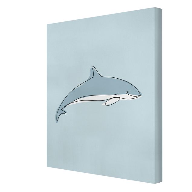 Prints modern Dolphin Line Art