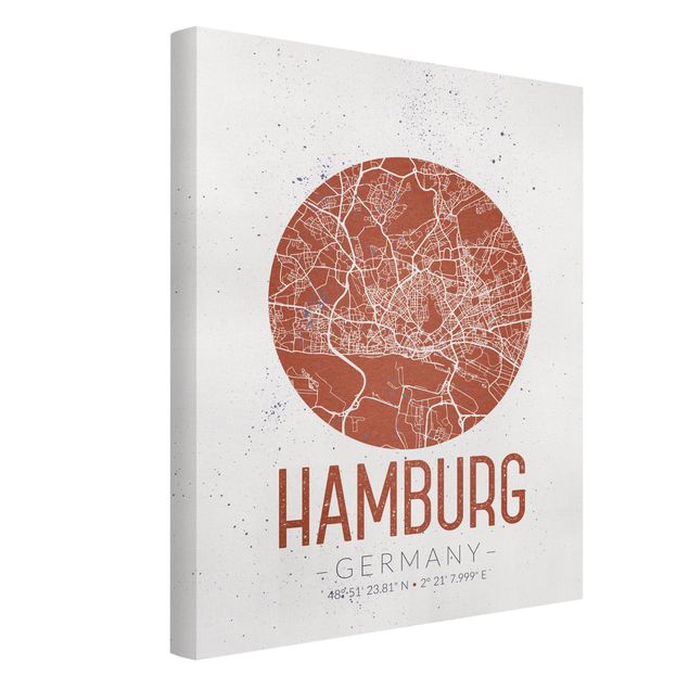 Prints maps Hamburg City Map - Retro