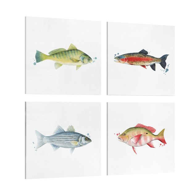Modern art prints Ink Trap - Fish Set I