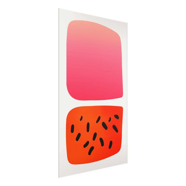Modern art prints Abstract Shapes - Melon And Pink