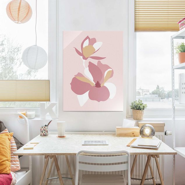 Art styles Line Art Flowers Pastel Pink
