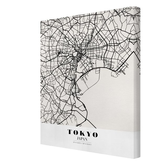 Canvas prints maps Tokyo City Map - Classic