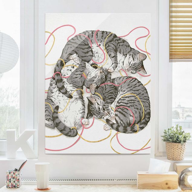 Prints Illustration Grey Cat Painting