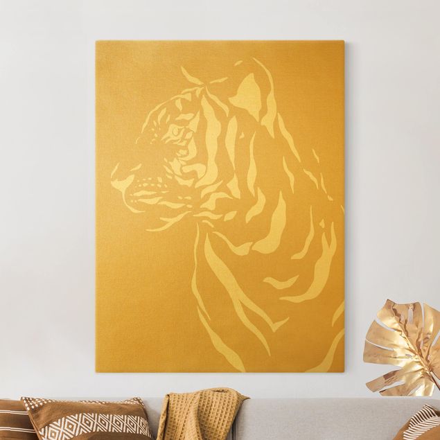 Tiger prints Safari Animals - Portrait Tiger Beige