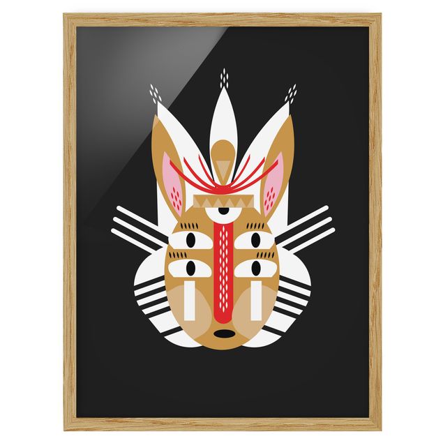 Animal canvas Collage Ethno Mask - Rabbit
