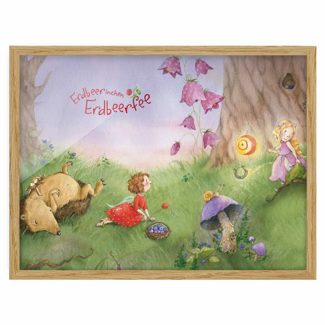 Purple canvas wall art Little strawberry strawberry fairy- In The Forest