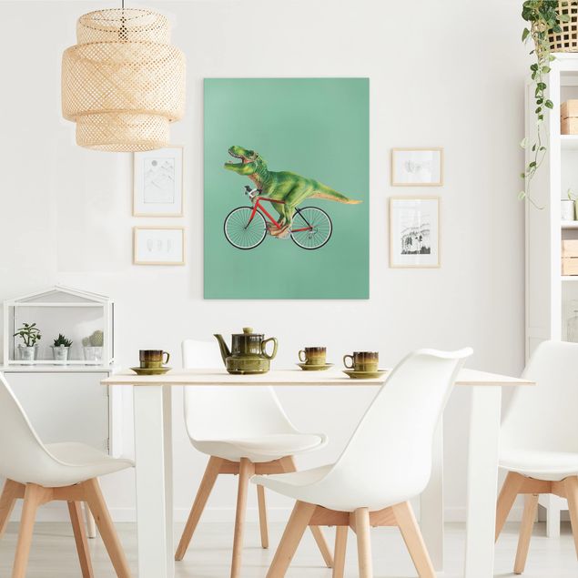 Canvas art Dinosaur With Bicycle