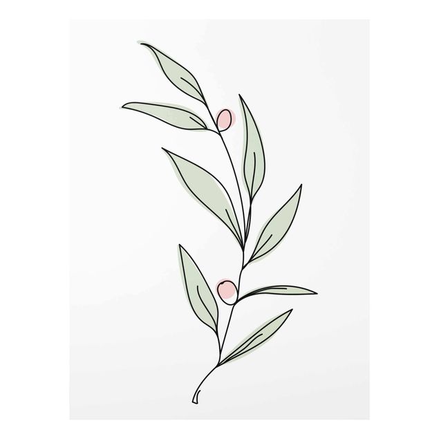 Floral prints Branch With Berries Line Art