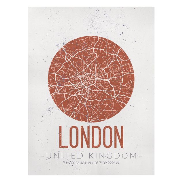 Printable world map City Map London - Retro
