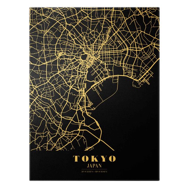 Framed world map Tokyo City Map - Classic Black