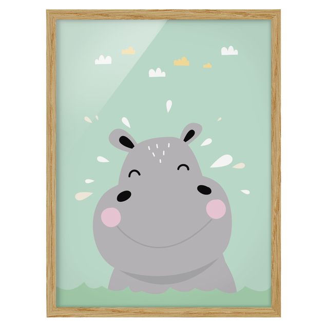 Child wall art The Happiest Hippo