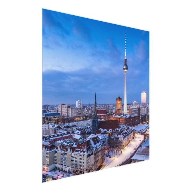 Glass prints architecture and skylines Snow In Berlin