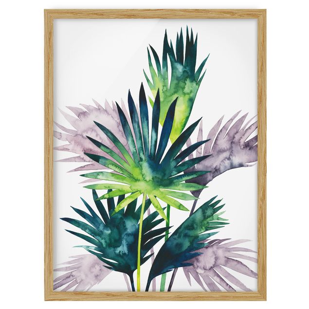 Flowers framed Exotic Foliage - Fan Palm