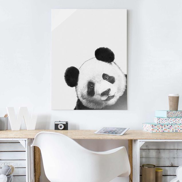 Bear wall art Illustration Panda Black And White Drawing