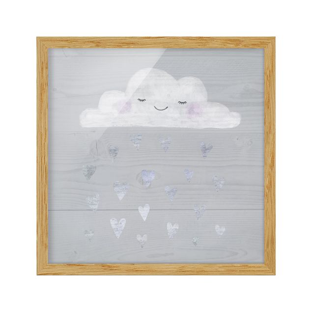 Love prints Cloud With Silver Hearts