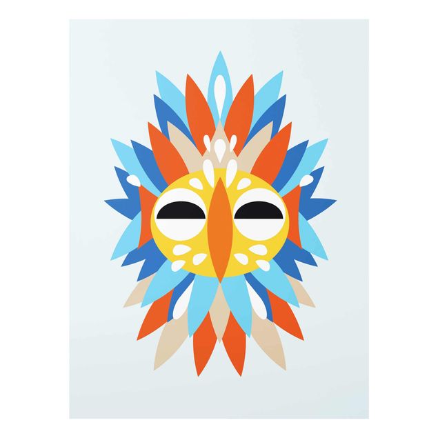 Animal wall art Collage Ethnic Mask - Parrot