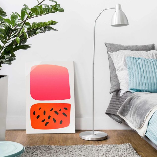 Art prints Abstract Shapes - Melon And Pink
