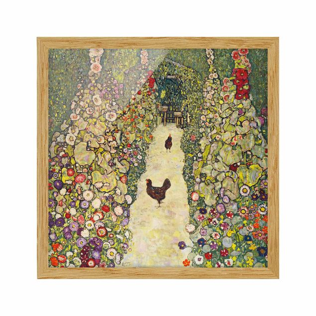Canvas art Gustav Klimt - Garden Path with Hens
