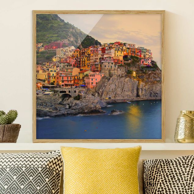 Framed beach pictures Colourful coastal town