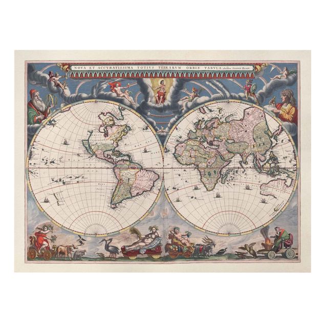 Prints Historic World Map Nova Et Accuratissima Of 1664