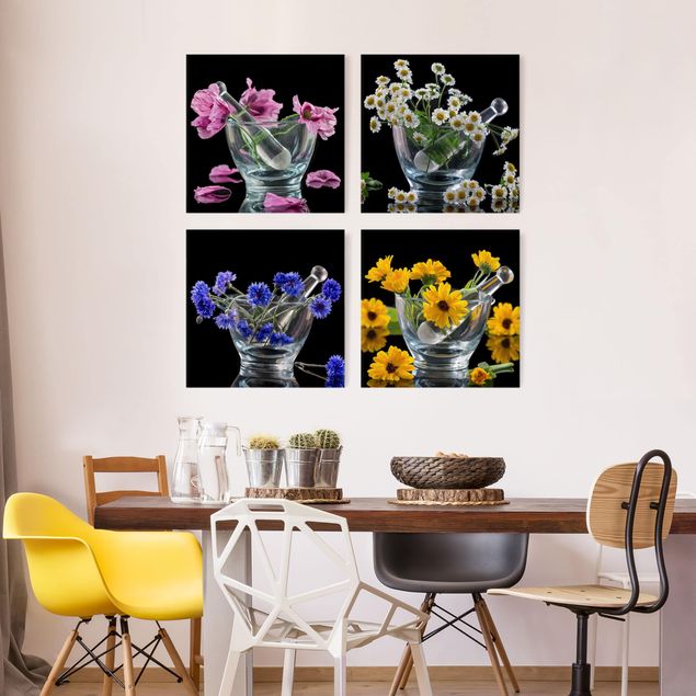 Mountain canvas wall art Flowers in a mortar