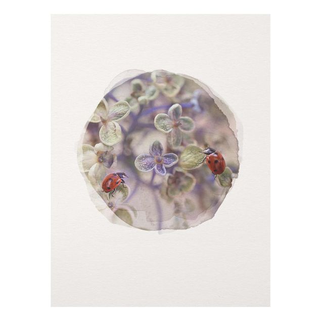 Floral prints WaterColours - Ladybugs In The Garden