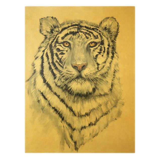 Prints Portrait White Tiger I