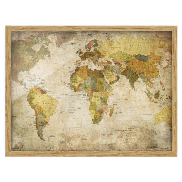Framed world map World map