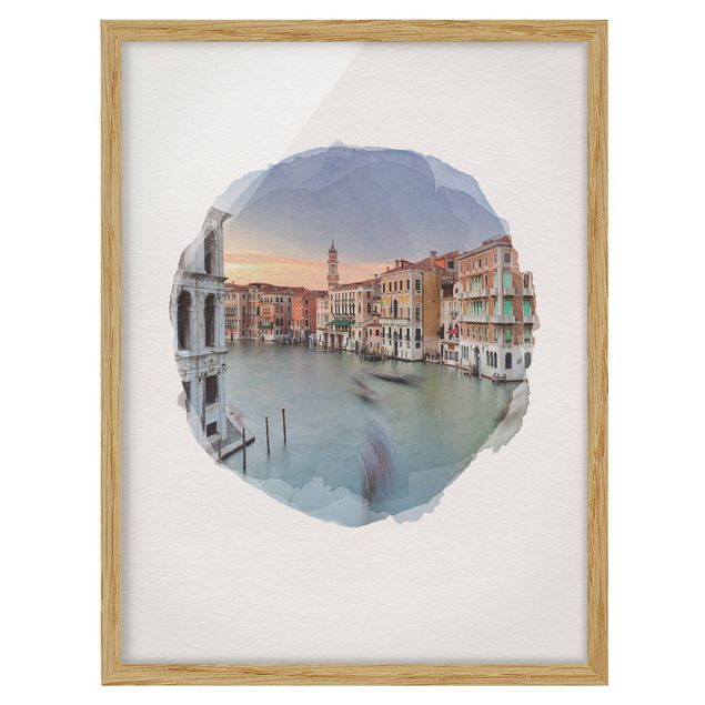 Architectural prints WaterColours - Grand Canal View From The Rialto Bridge Venice