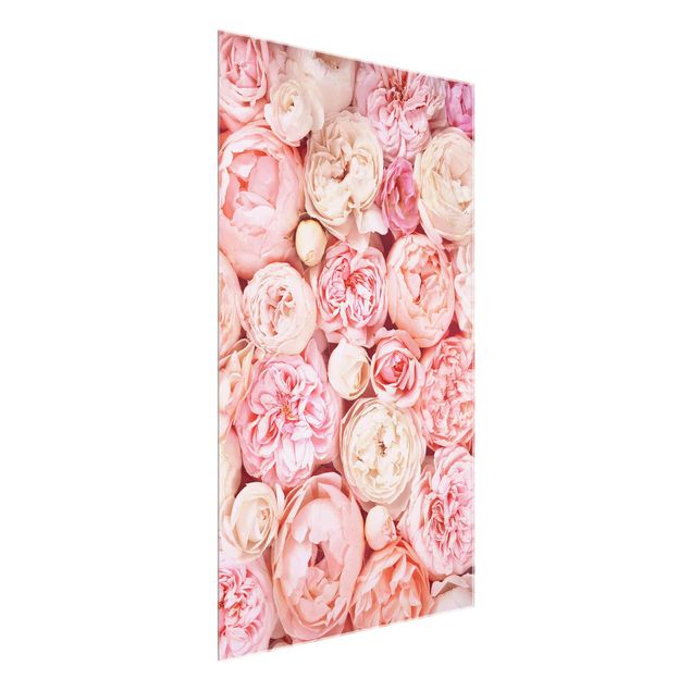 Glass prints flower Roses Rosé Coral Shabby
