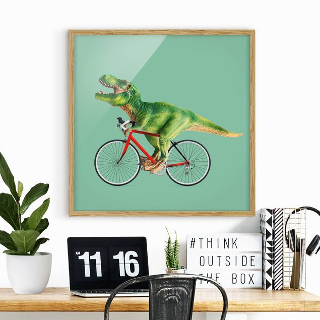Kitchen Dinosaur With Bicycle