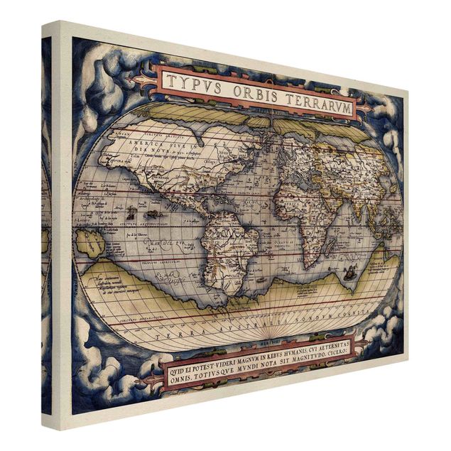 Canvas maps Historic World Map Typus Orbis Terrarum