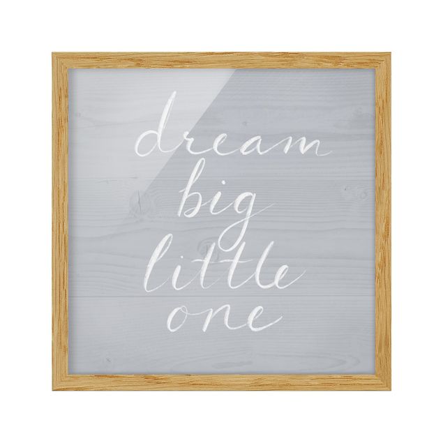 Framed quotes Wooden Wall Gray - Dream Big