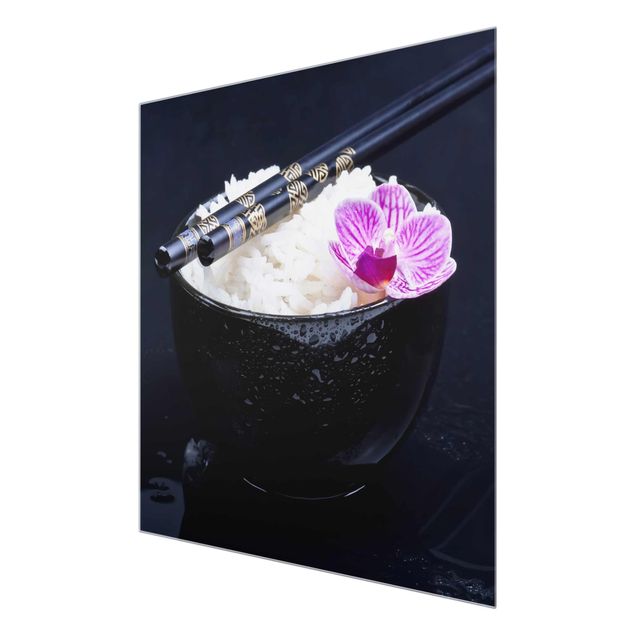 Flower print Rice Bowl With Orchid