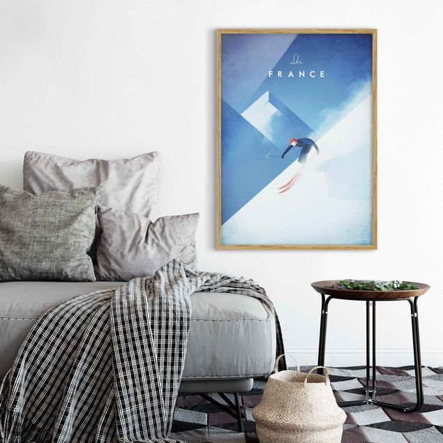 Prints landscape Travel Poster - Ski In France